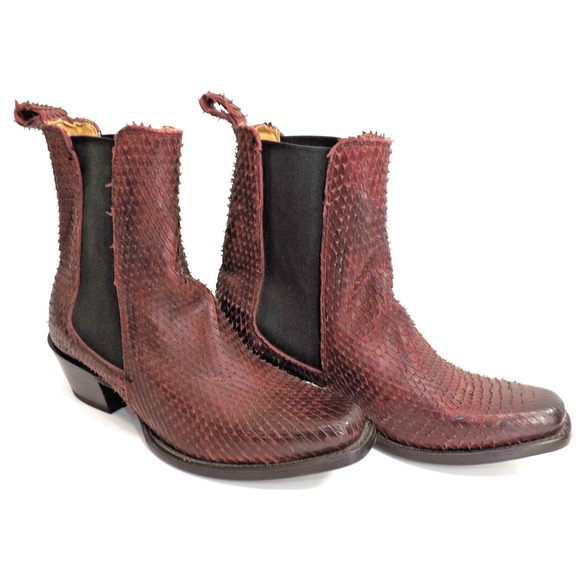 Stetson Shoes - Stetson Python Snakeskin Print Chelsea Boots - Men's size 6.5 - Women's size 8